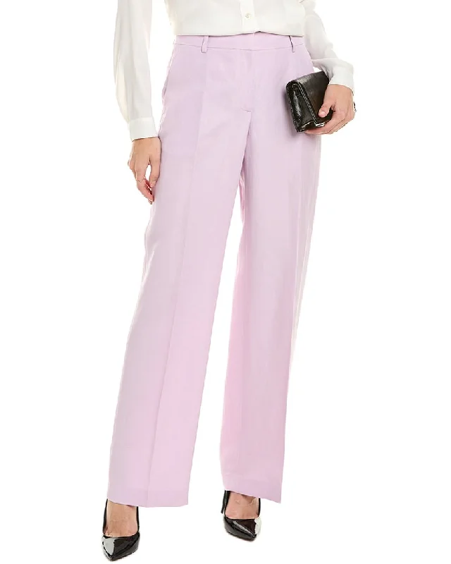 Lafayette 148 New York Gates Silk & Linen-Blend Pant Fashionable Work Pants