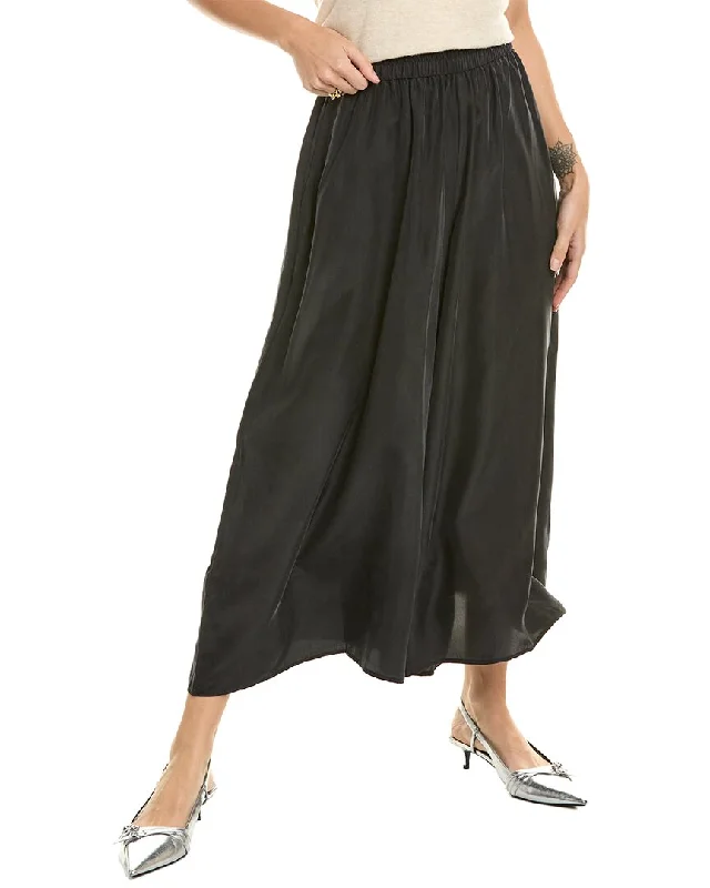 Eileen Fisher Cropped Silk Wide Leg Pant Comfortable Maternity Pants