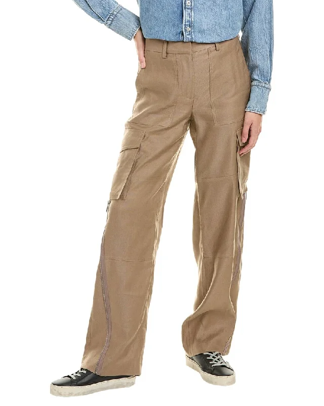 Helmut Lang Cargo Linen-Blend Pant Classic Pleated Pants
