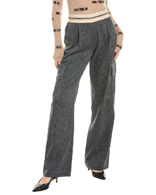 Helmut Lang Cargo Linen-Blend Pant Trendy Velvet Pants