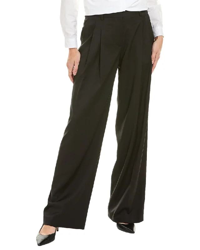 Helmut Lang Pleated Wool Pant Slim-Fit Khaki Pants