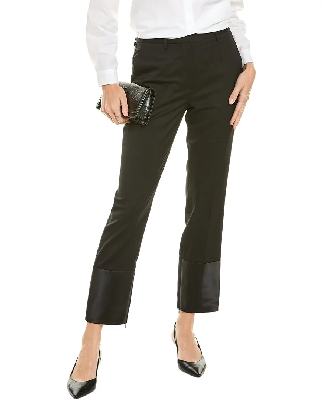 Helmut Lang Tuxedo Wool Slim Pant Fashionable Sporty Pants