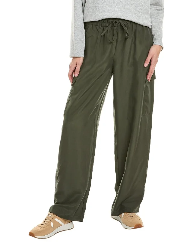 Eileen Fisher Cargo Silk Pant Chic Black Leggings