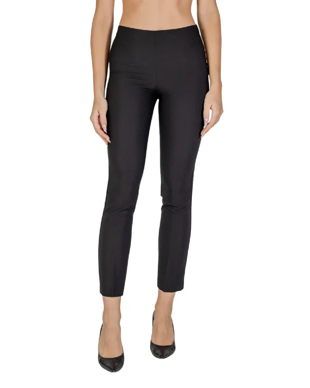 Sandro Ferrone  Women's Black Slim Fit Cropped Pants Elegant Dress Pants