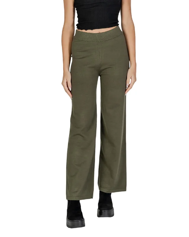 Clera© Cler Womens Wide Leg Pants Olive Comfortable Denim Leggings