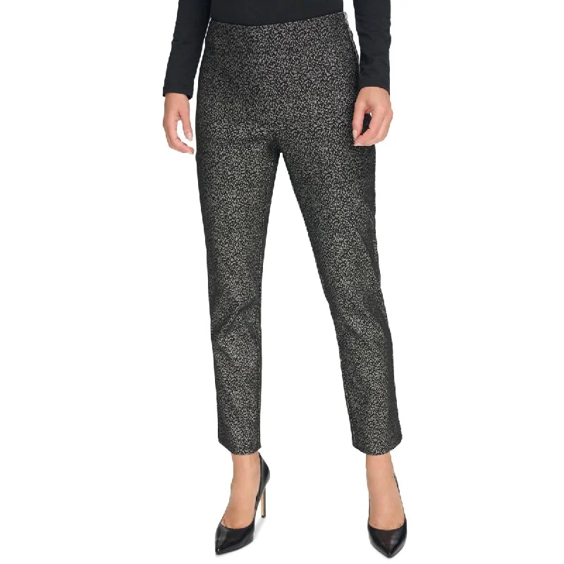 Womens Metallic Ankle Ankle Pants Soft Stretch Leggings