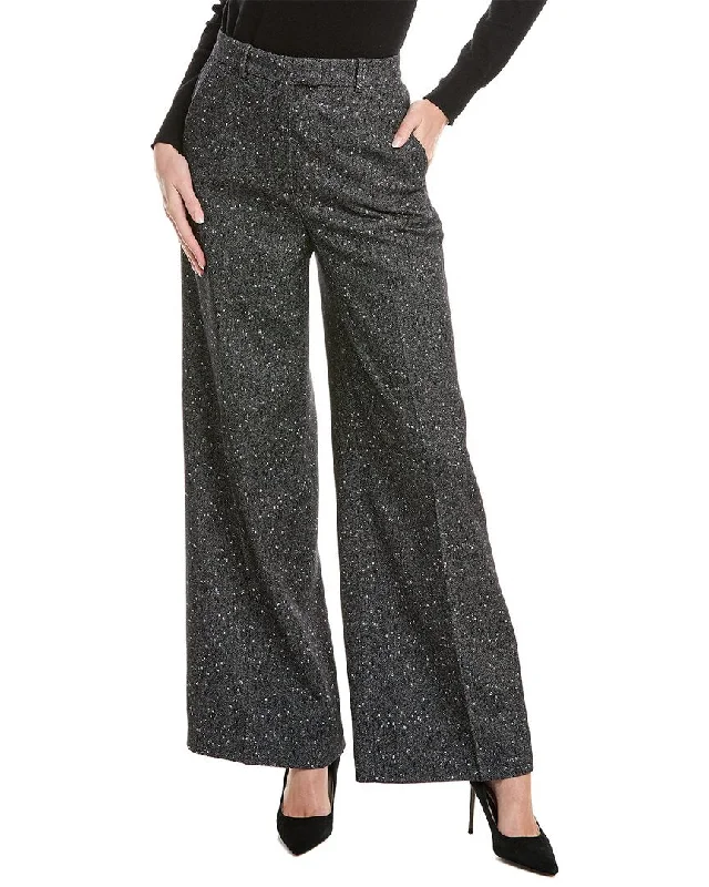 Hugo Boss Tovette Wool-Blend Pant Comfy Zip-Up Pants