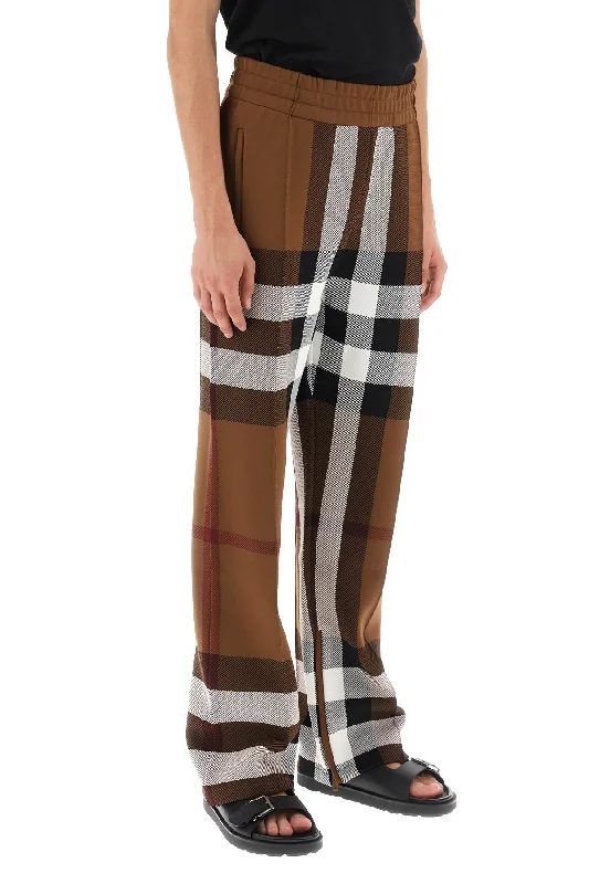 Burberry Check Track Pants Formal Wide-Leg Pants