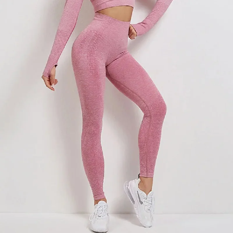 Seamless High Waist Yoga Pants with Energy Dotted Pattern High-Waist Jeans