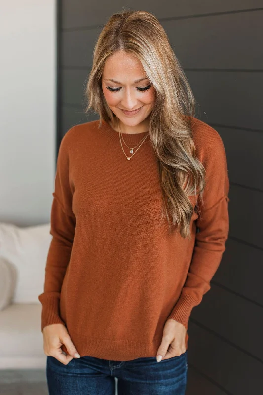 Ahead Of The Times Knit Sweater- Maple Oversized Loose Flowy