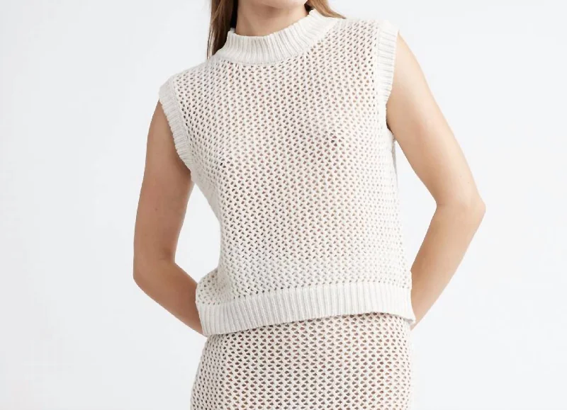 Dade Crop Sweater In Sea Shell Casual Formal Business