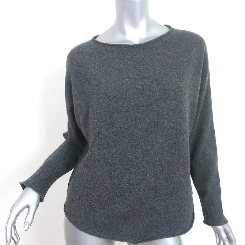 Helmut Lang Cashmere Sweater Dark Gray Size Extra Small Embroidered Appliqued Beaded