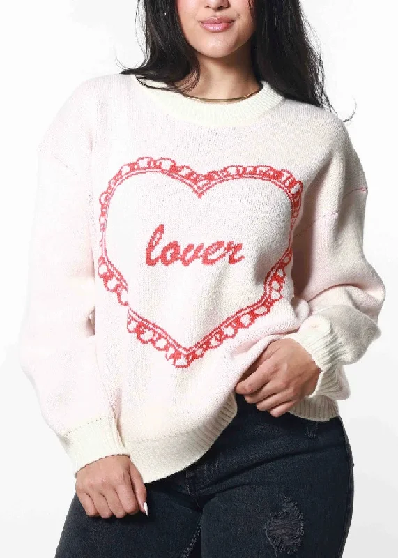 Oversized 'Lover' Sweater Casual Formal Business