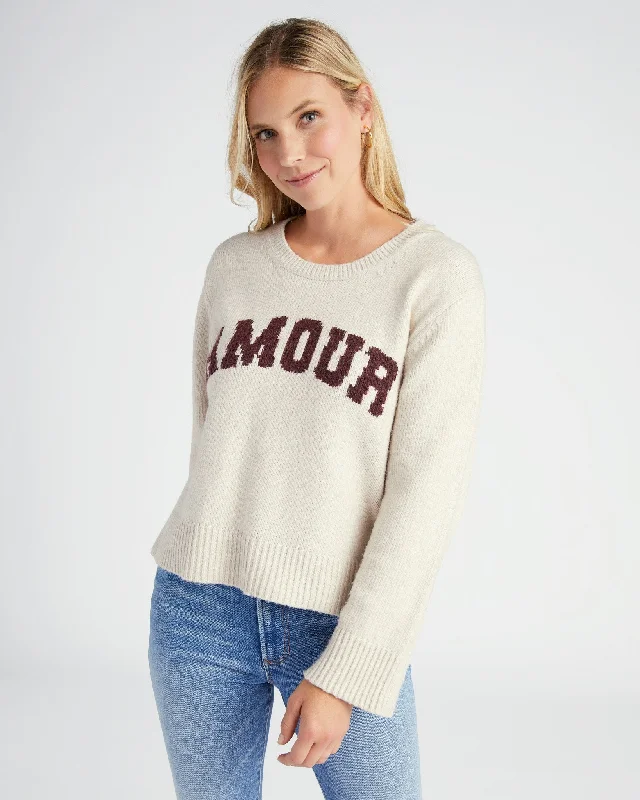 Serene Amour Sweater Solid Color Striped Floral Print