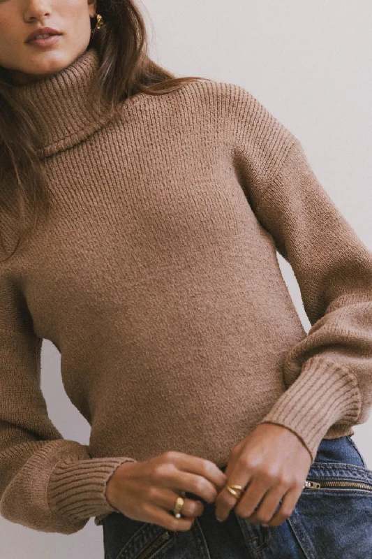 Shea Turtleneck Sweater in Brown Bright Pastel Dark