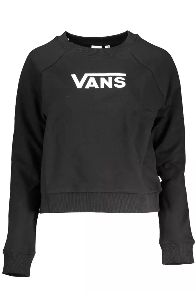 Vans Black Cotton Women Sweater Toggled Drawstring Belted