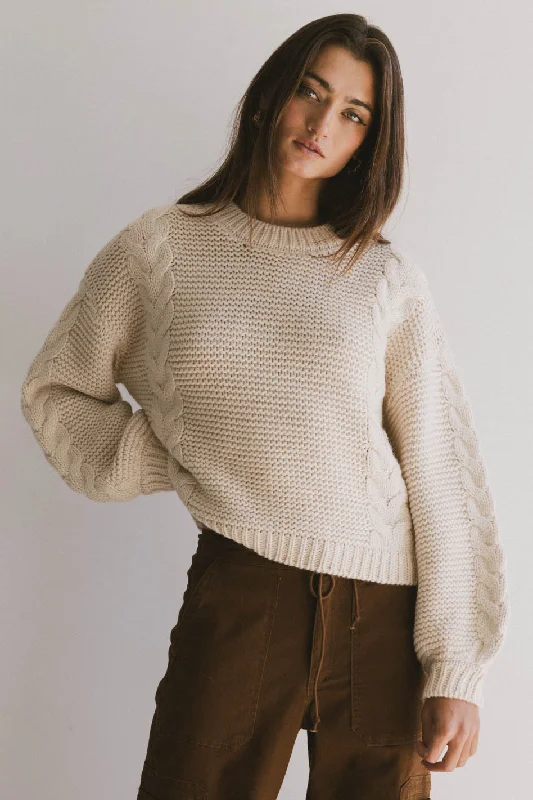 Zaidee Knit Sweater in Beige - FINAL SALE Spandex Rayon Corduroy