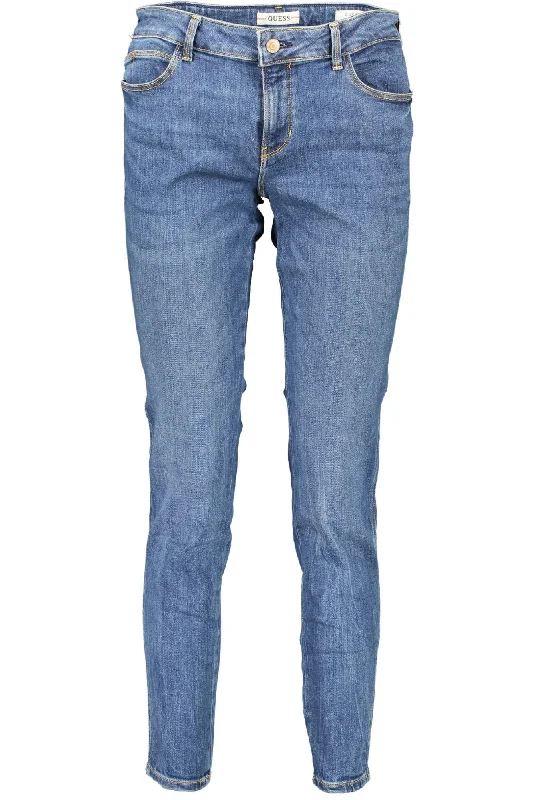 Blue Cotton Women Skinny Jean Stylish Stone-Wash Denim Jeans