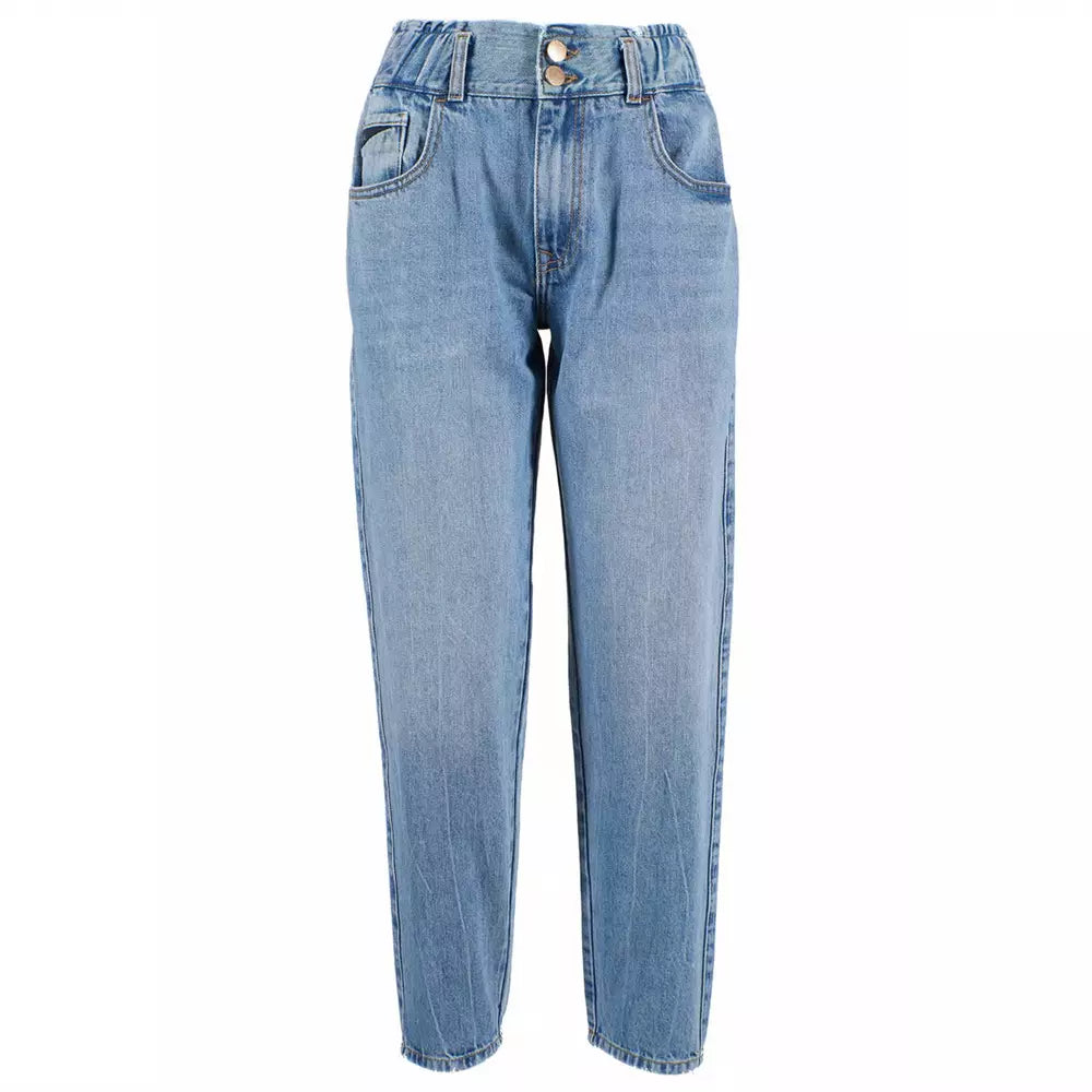 Blue Cotton Women's Jean Elegant Dark-Wash Bootcut Jeans