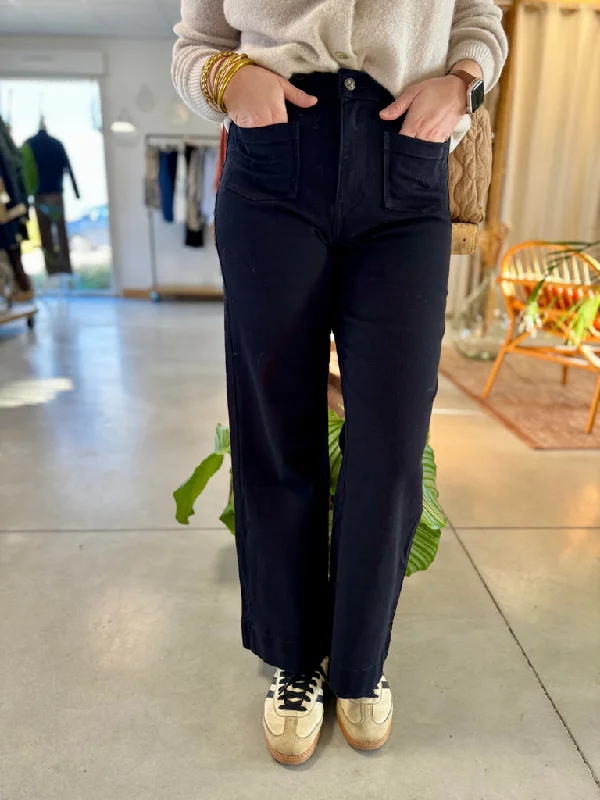Jean Gasparette • Denim noir Fashionable Slouchy Fit Jeans