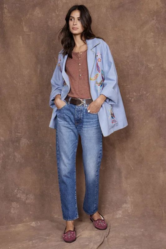 Juliette Jean - Blue Denim Elegant Tapered Leg Denim
