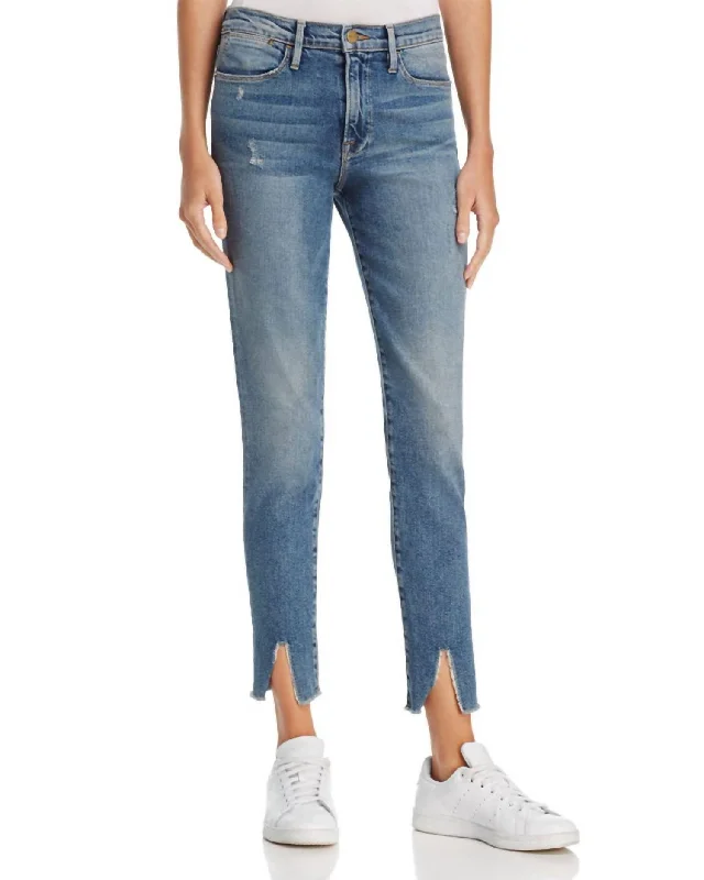 Le High Skinny Split Jean In Beckett Casual Distressed Skinny Jeans