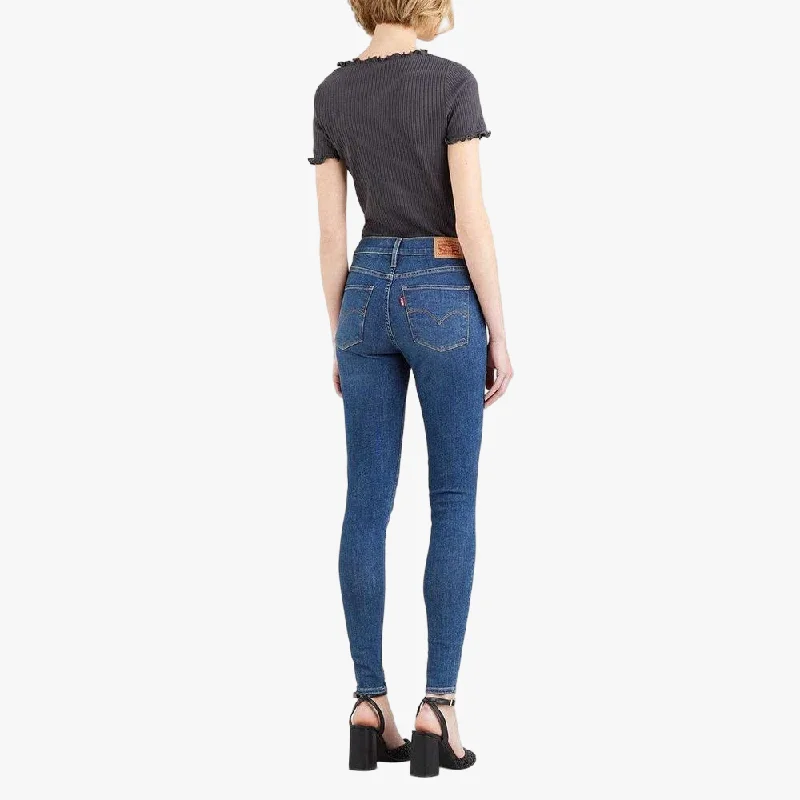 Levis Womens Hirise Super Skinny Jean Mid Wash Chic Ripped Jeans