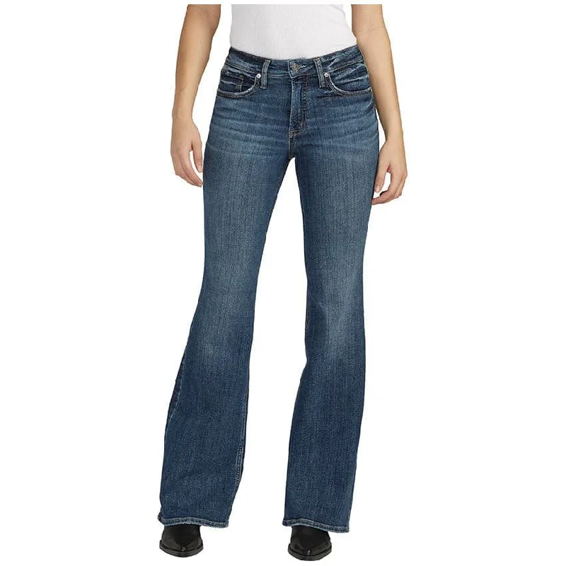 Silver Most Wanted Flare Jean Trendy Vintage Denim Jeans