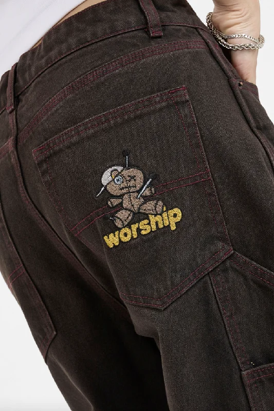 WORSHIP DEJAVOODOO CARPENTER BIG BAGGY JEAN - BROKEN MOLE Cozy Tencel Blend Denim Jeans WORSHIP DEJAVOODOO CARPENTER BIG BAGGY JEAN - BROKEN MOLE Cozy Tencel Blend Denim Jeans