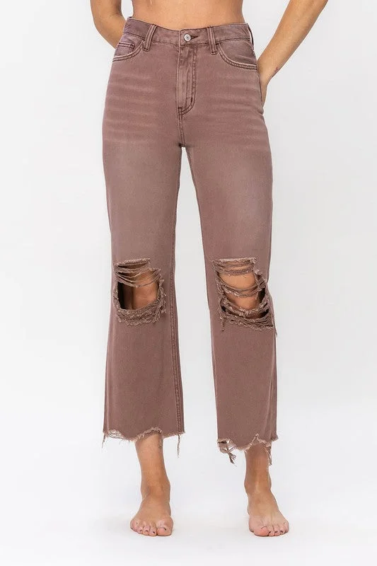 Vervet 90'S Vintage Crop Flare Jean Stylish Plus Size Denim Jeans