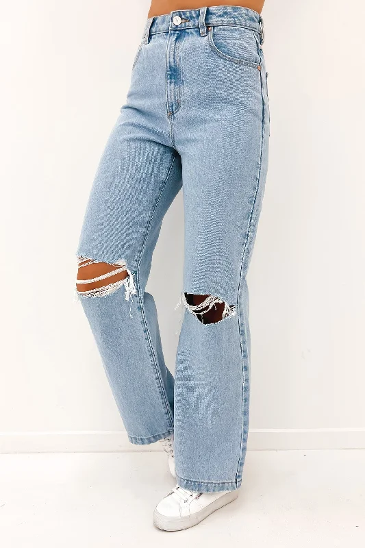 A 94 High & Wide Jean Estella Organic Rip Comfortable Dark Wash Jeans