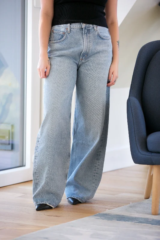 AGOLDE Low Curve Jean in Force Classic Blue Denim Jeans