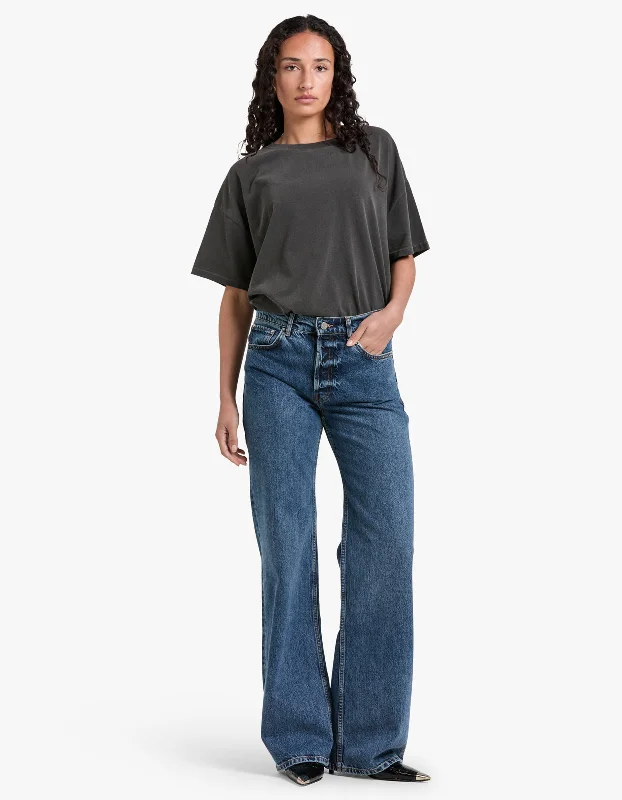 Hugh Jean - Dark Indigo Trendy Bootcut High-Waisted Jeans