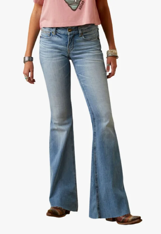 Ariat Womens REAL Hallie Flare Jean Stylish Acid-Wash Jeans