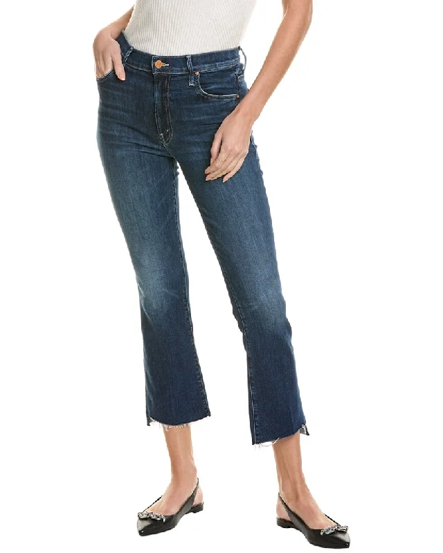 Mother The Insider Step Fray Teaming Up Crop Jean Chic Dark-Wash Skinny Jeans