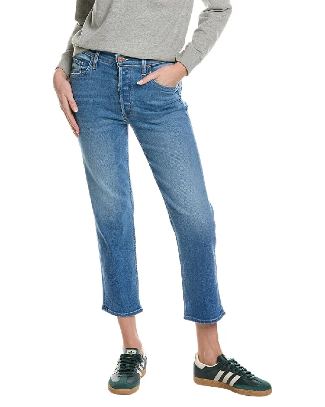 Mother The Tomcat High-Rise Layover Straight Leg Jean Comfortable Jogger Style Jeans