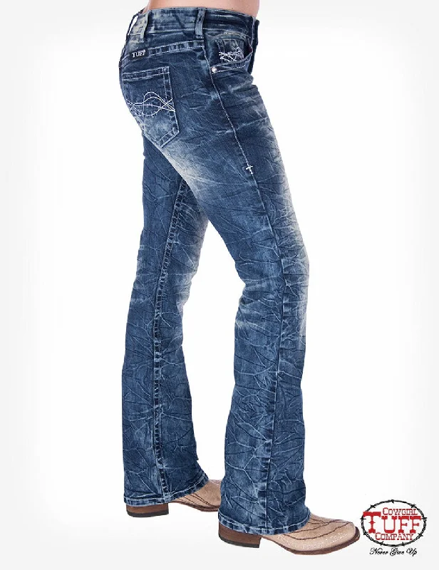Cowgirl Tuff Good Vibes Jean Fashionable Raw Hemmed Jeans