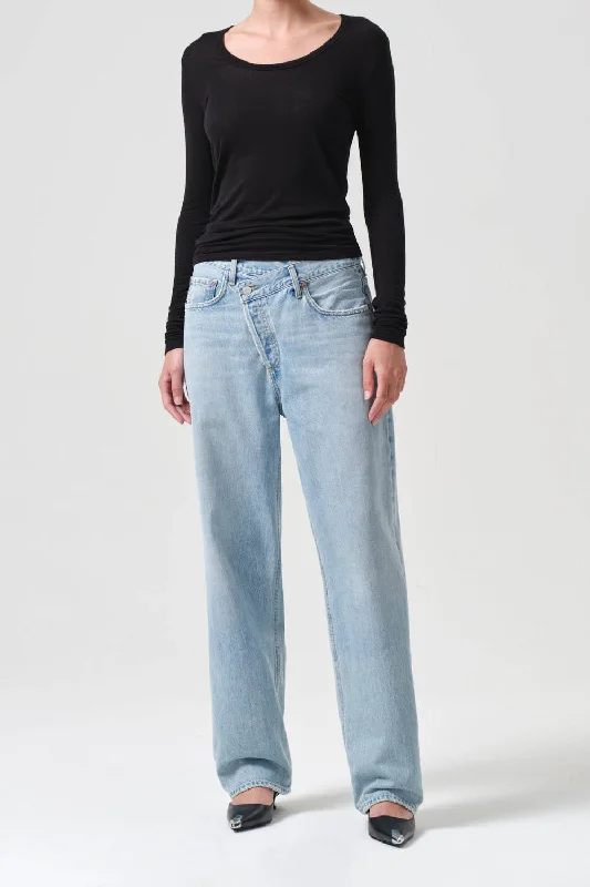 Agolde Criss Cross Upsized Jean in Wired Fashionable Cropped Denim Jeans