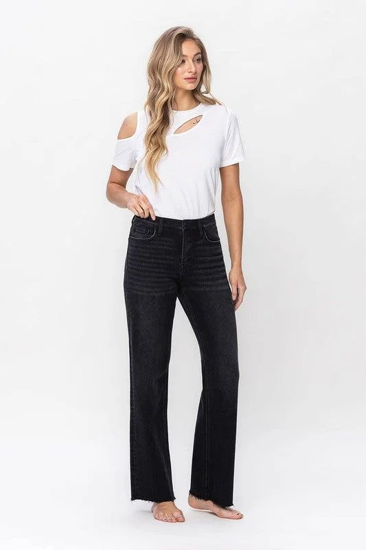 Flying Monkey High Rise Dad Jean Classic Black Denim Jeans