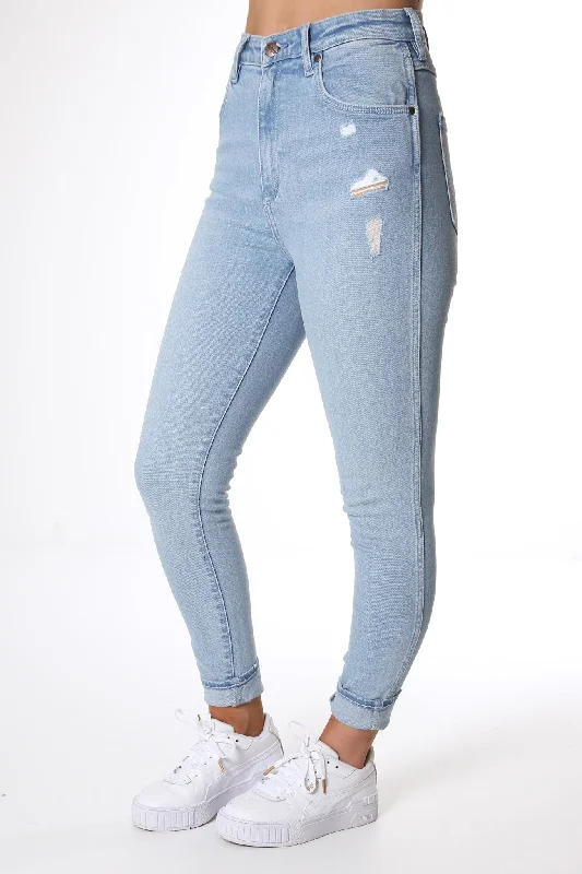 Hi Pins Jean Solis Fade Fashionable Raw Edge Jeans