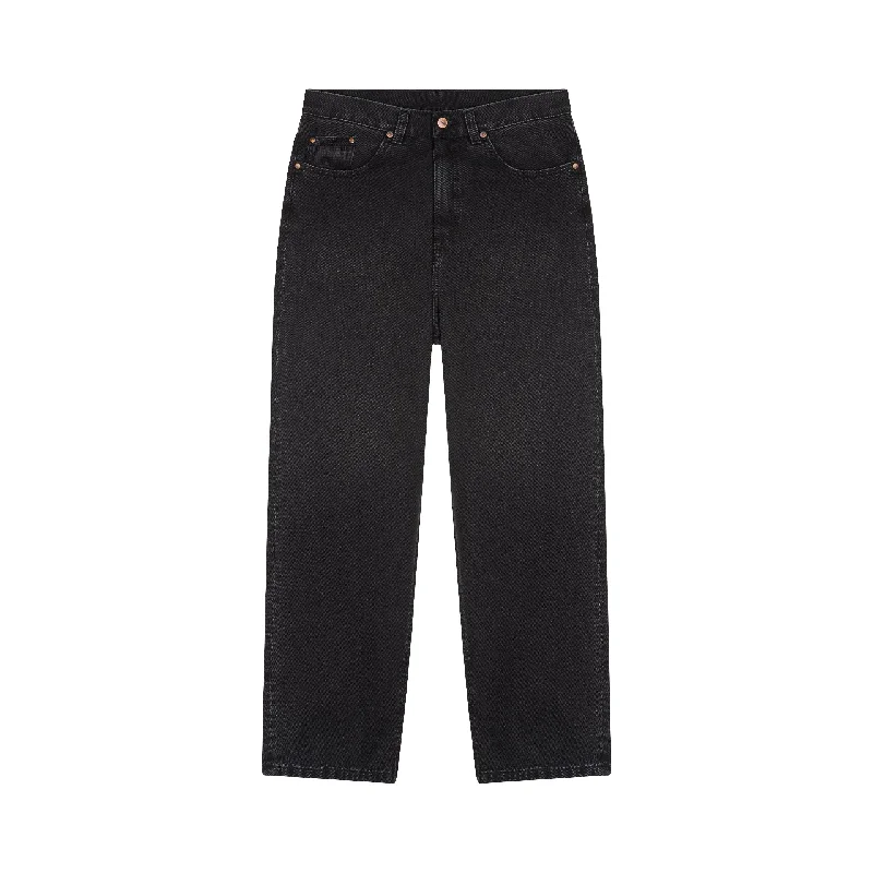 Jean femme baggy Noir Délavé - Gaspard Chic Double Waistband Jeans