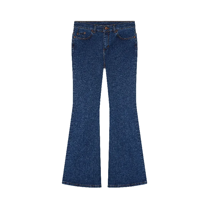 Jean femme flare taille semi-haute Stonewashed - Margot Cozy Wide-Legged Jeans