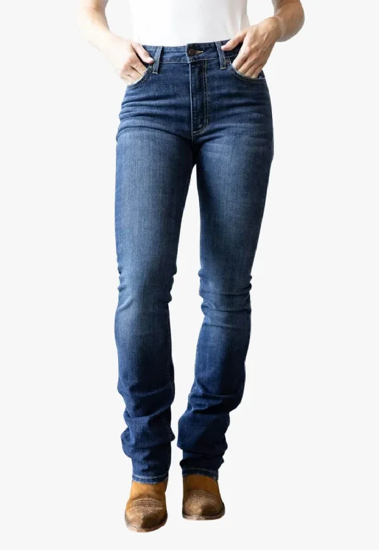 Kimes Ranch Womens Sarah Jean Fashionable Raw Hem Bootcut Jeans