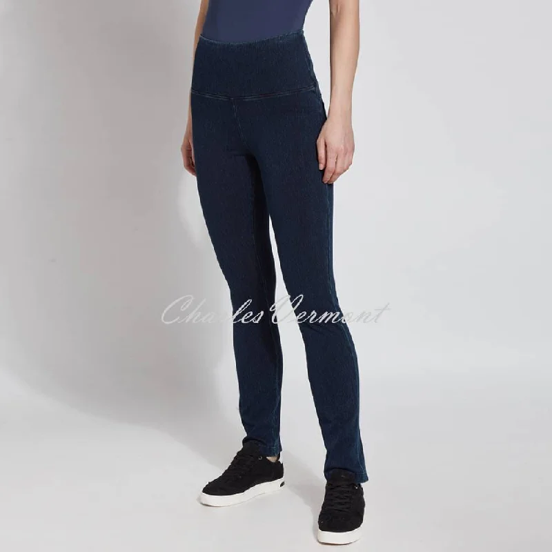 Lysse Straight Leg Denim Jean with Back Pockets – Style 6176 (Indigo) Elegant Raw Hem Jeans
