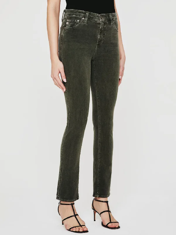 Mari Mid Rise Straight Corduroy Jean Fashionable Button-Front Jeans