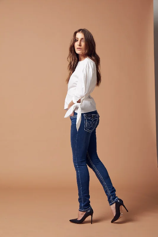 Chelsea Jean - Dark Wash Casual Wide-Legged Denim Jeans