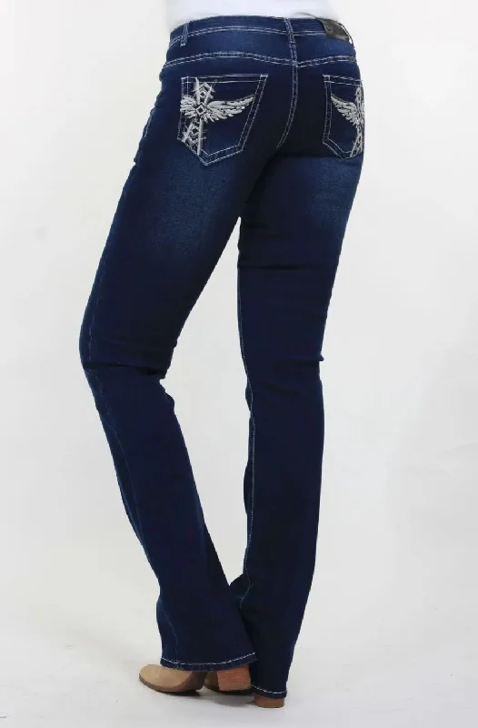 OBW21126 Outback Women's Jean TP 36' Casual Bootcut Ripped Jeans