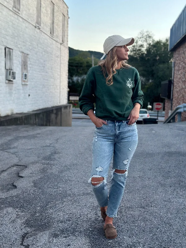 Old School High Rise Straight Leg Jean Chic Rip-Detail High-Waist Jeans