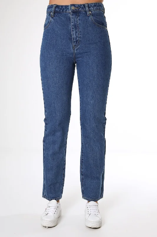 Original Straight Jean Ashley Blue Fashionable Vintage Wash Jeans