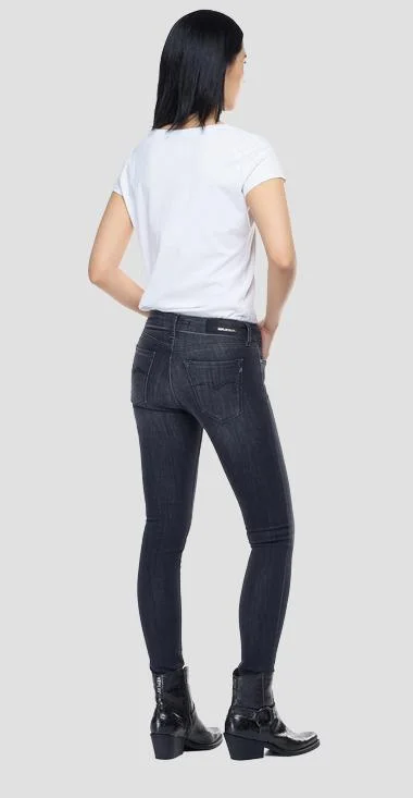 Replay Hyper Flex Jean- Black Comfortable Straight-Legged Denim